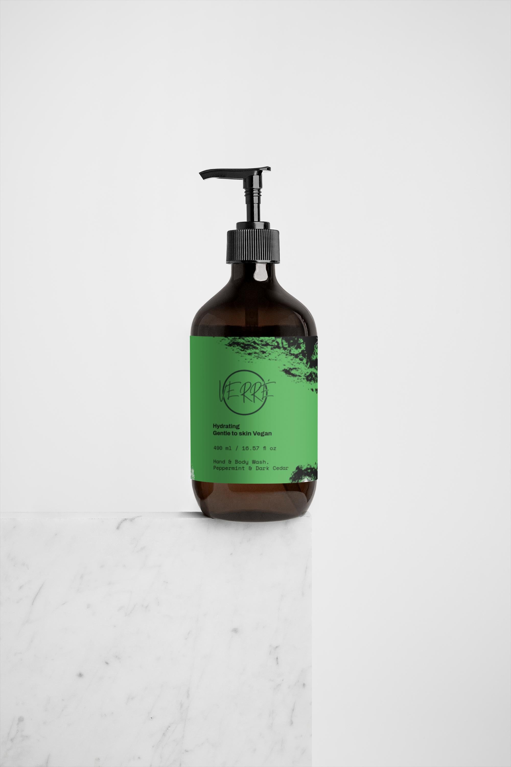 Hand & Body Wash, Peppermint & Dark Cedar