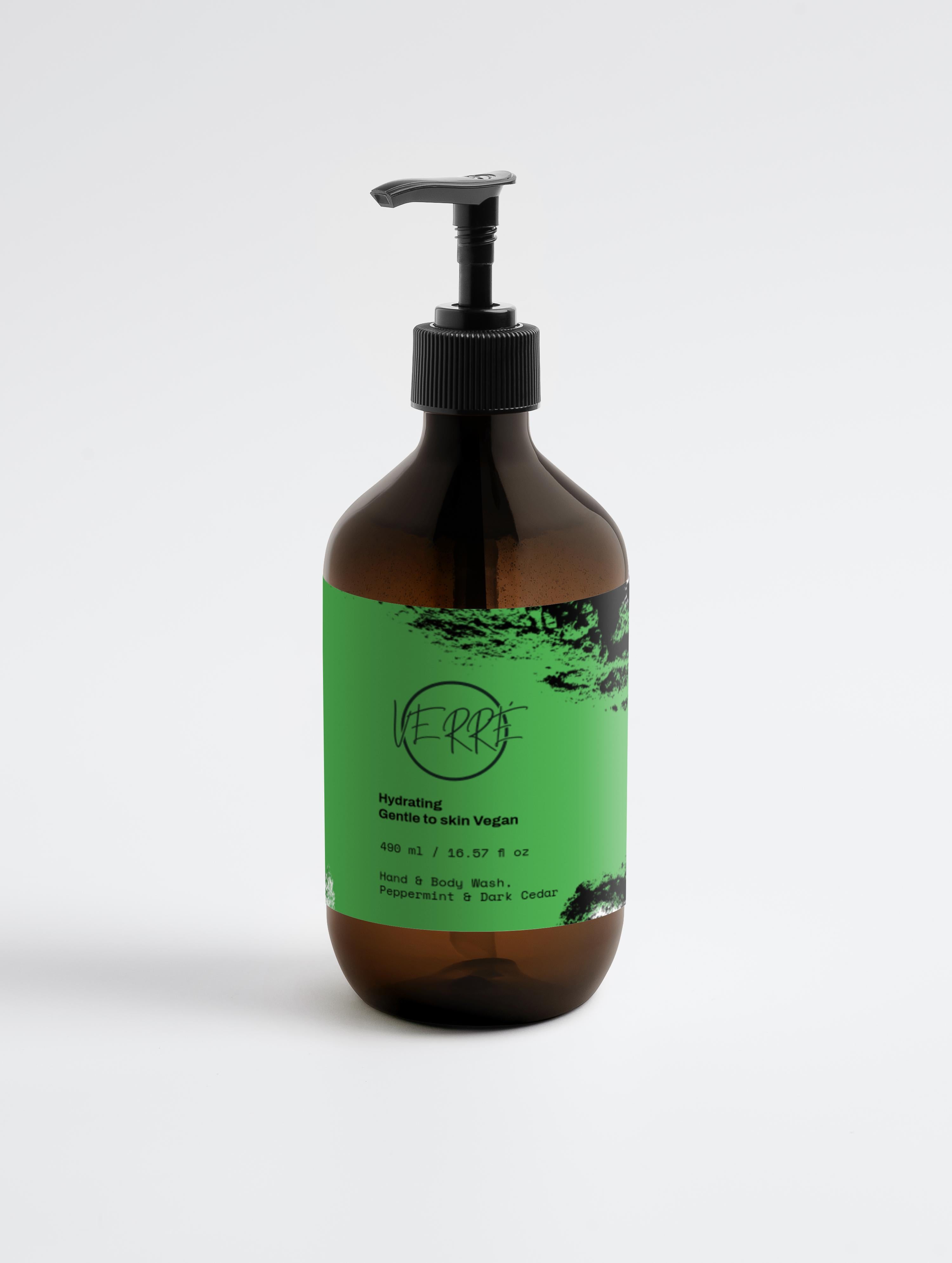 Hand & Body Wash, Peppermint & Dark Cedar